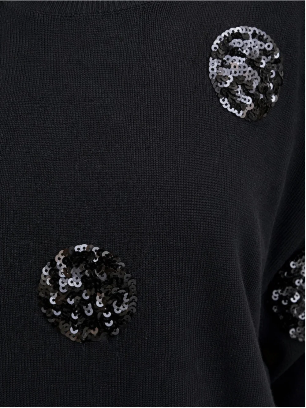New York & Company Women’s Black Sequin Circle Dolman Sleeve Sweater Size S